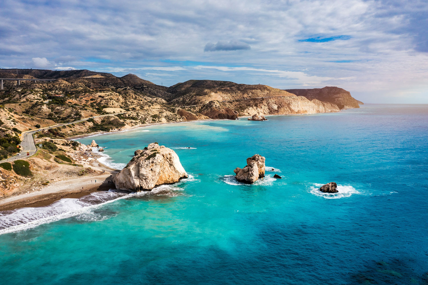 Aphrodite’s Rock (Petra tou Romiou) birthplace of the goddess in Paphos, Cyprus